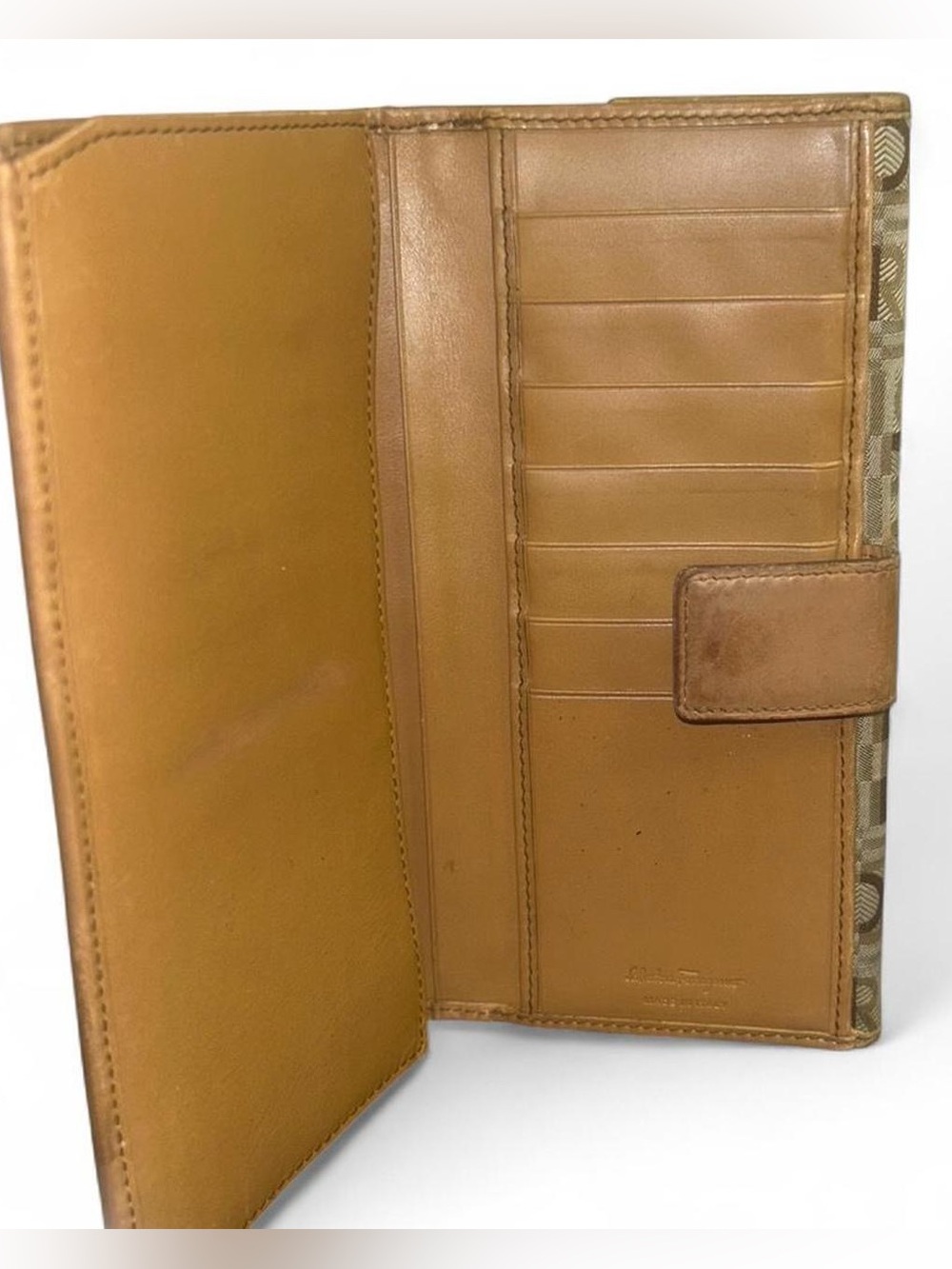 Salvatore Ferragamo Vintage Logo Jacquard Continental Wallet Made in Italy - Picture 6 of 9